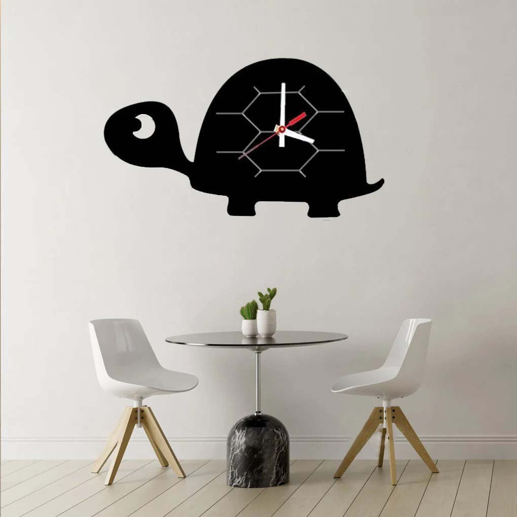 Tortoise 3D Wall Clock / Black / Golden / Silver / 30 x 30 CM